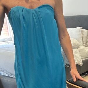 TIBI  strapless blue dress